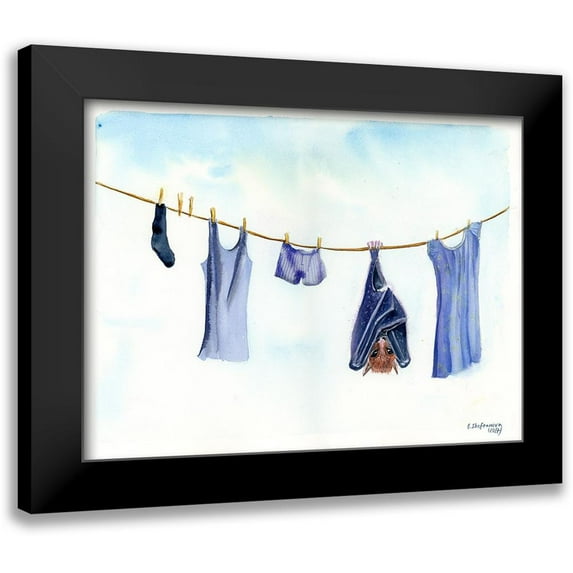Shefranov, Olga 24x19 Black Modern Framed Museum Art Print Titled - Clothesline II