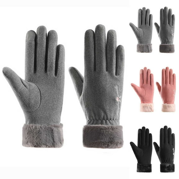 Hellosay Womens Gloves for Cold Weather Thermal Warm Fleece Lined Christmas Gifts Gray