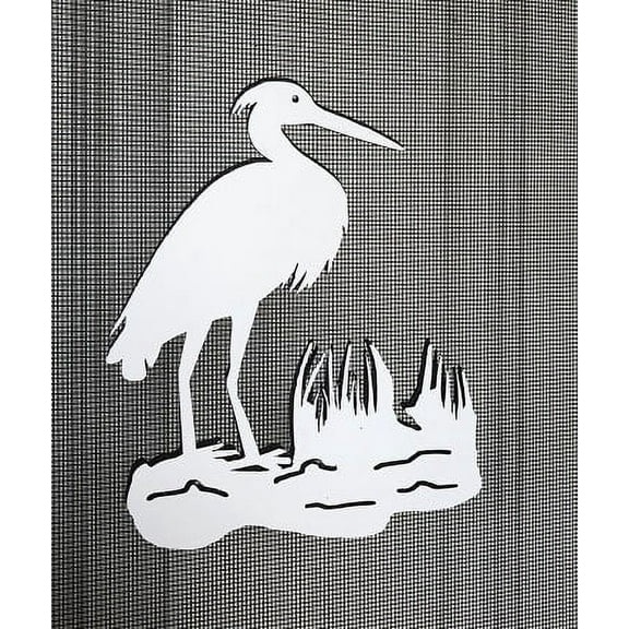 DCentral HERON On POND Flexible Screen Magnet: Double-Sided Décor; For NON-RETRACTABLE Screens, Multipurpose, Helps to Stop Walking into screens, Covers small tears in Screens, Size L 6.5" x W 5.5 "