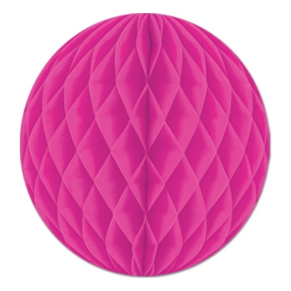 Club Pack of 24 Magenta Pink Honeycomb Hanging Tissue Ball Decorations 12"