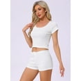 thumbnail image 2 of DARING DIVA Cotton Pajama Lace Trim Short Sleeve Top Lounge Set L White, 2 of 6