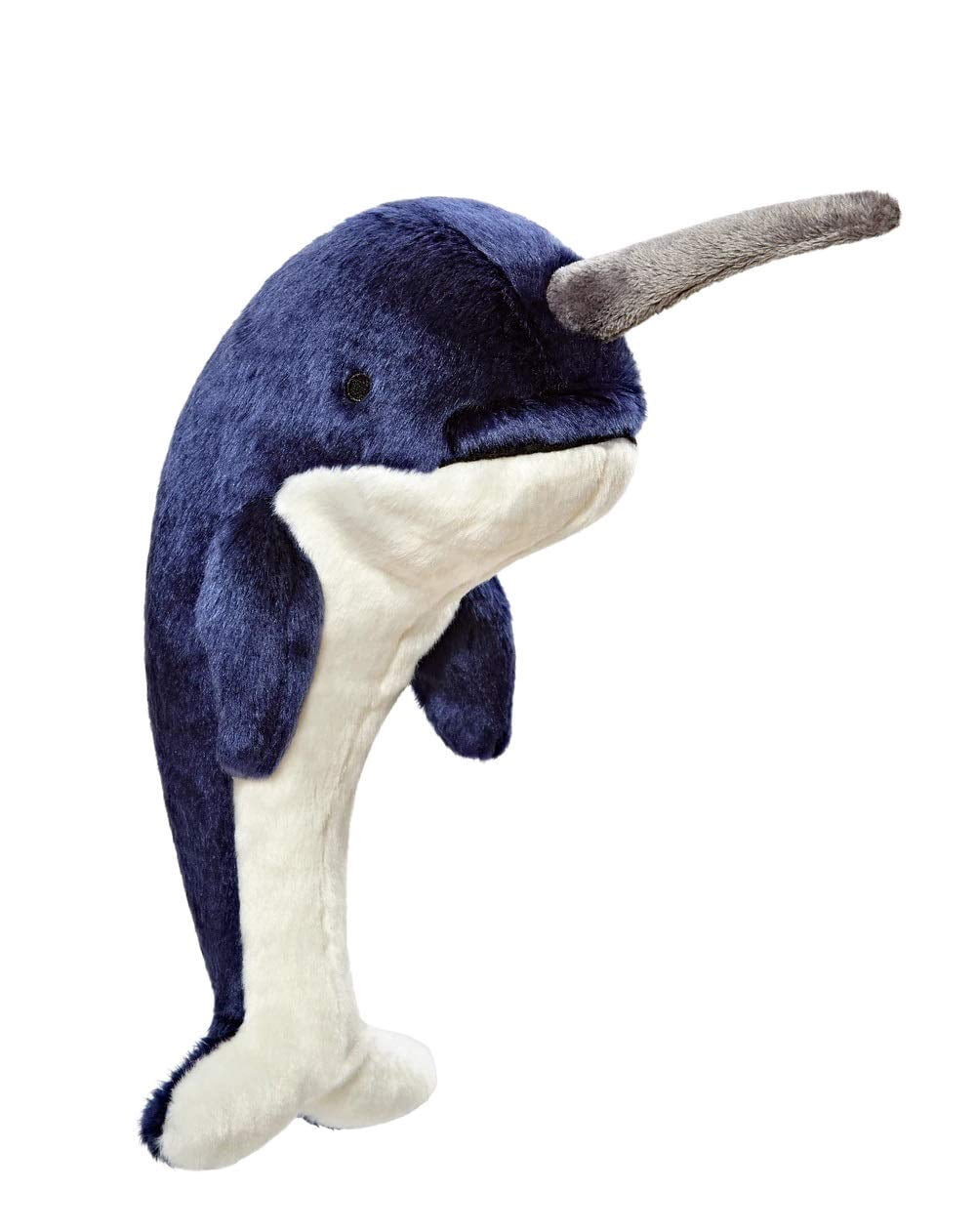 Fluff & Tuff Peluche Narval Bleu pour Chiens Moyens 11 Pouces Durable et Lavable en Machine