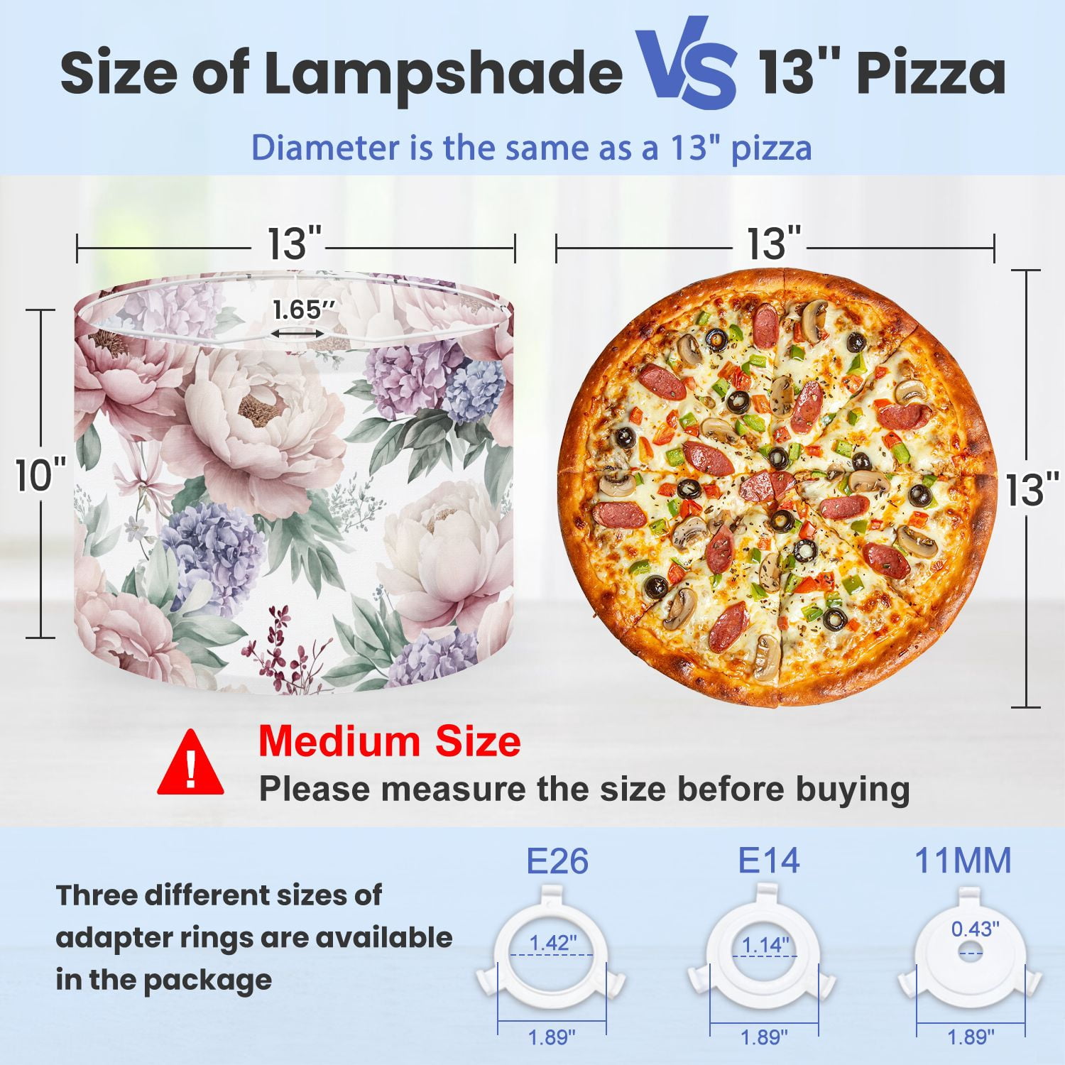 Lamp Shades Set of 2 Seamless floral peonies light watercolor botanical Rose 13" x 13" x 10" Lampshade for Table Lamps Floor Lamps Lamp Shade Replacement Easy Assembly Required