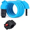thumbnail image 1 of HUGFEGWE szhdxsy Bike Lock Cable,4 Feet High Security 5 Digit Resettable Combination Coiling Bike Cable Lock,Anti Theft Bicycle Cable Locks with Mounting Bracket,1/2 Inch Diameter (Blue) CA919-74082, 1 of 5