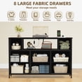 thumbnail image 4 of Eunos Black Tv Stands for 65" Tv with 8 Drawers, LED & Power Outlets for Bedroom, Living Room, 4 of 8