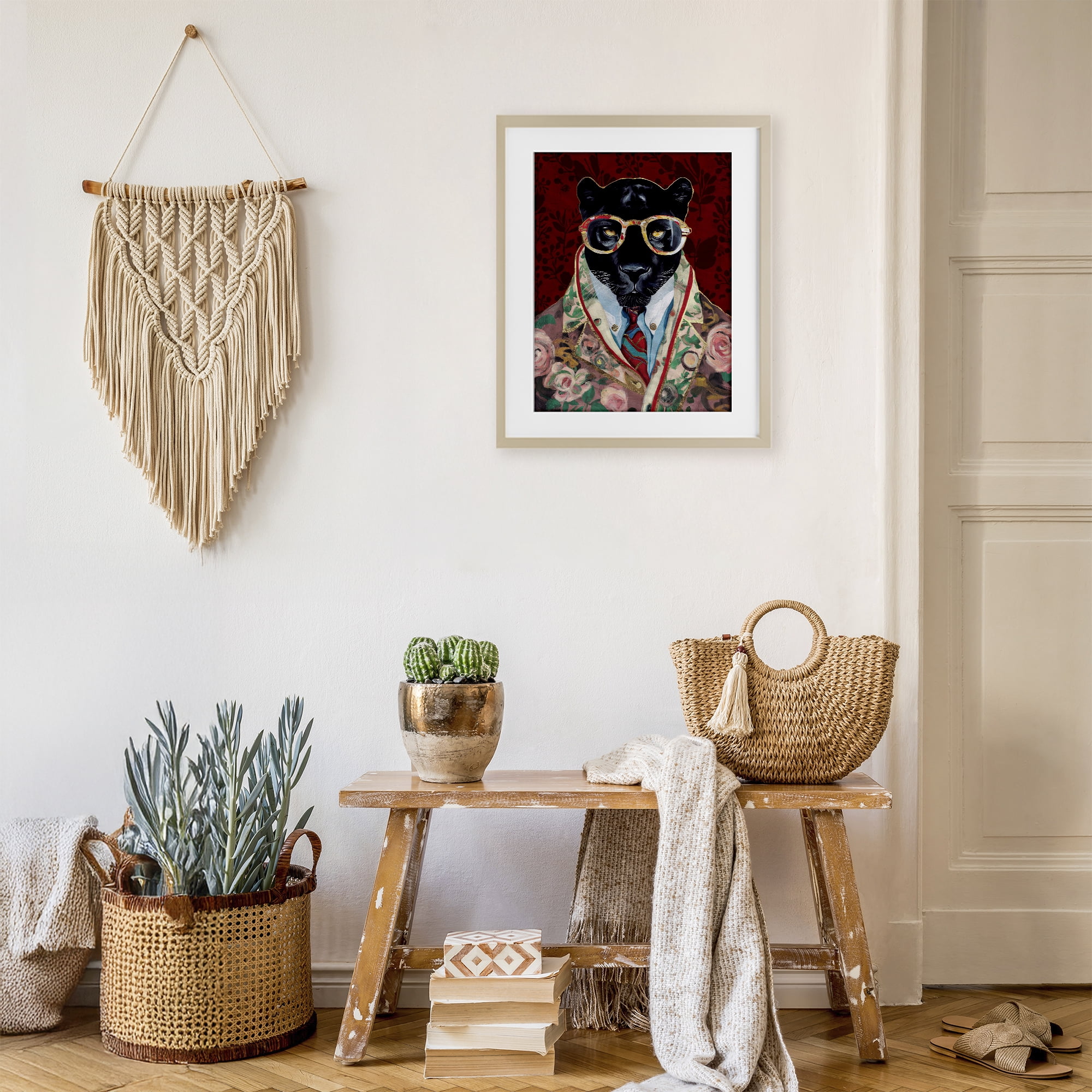 Stupell Industries Fashionable Scarlet Panther Birch Framed Print Under Glass, design by Svetlana Aleynikova