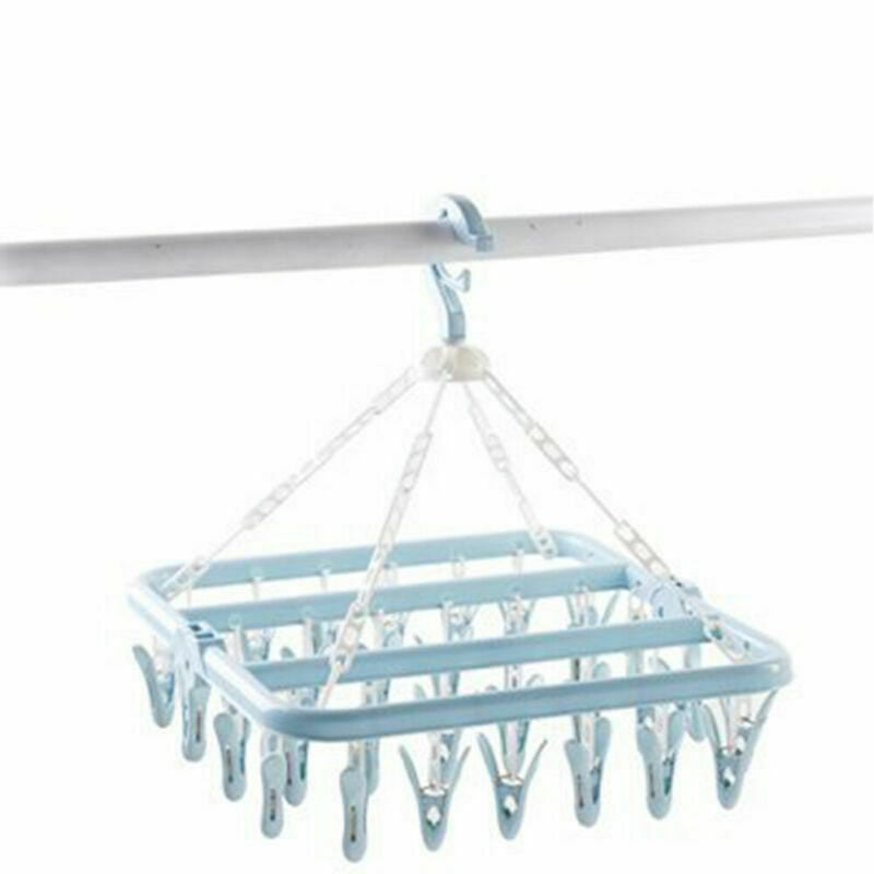 Laundry Clothes Peg Sock Underwear Washing Clothes Drying Rack Pegs Hanger Airer 