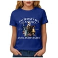 thumbnail image 6 of TOWED22 250 Anniversary USA Shirts for Women Freedom Shirt American Flag Graphic Tees Casual Crew Neck Tshirt(Blue,XL), 6 of 8