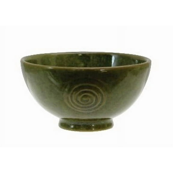 Allied Watervale Pottery Round Bowl Green Ceramic Candies Vessel Celtic Irish Symbol Home Decor St Patrick's Day Gift Irish Thematic Kitchen Decoration 4.33''