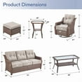 thumbnail image 2 of Gymojoy Brown 7 Pieces Wicker Patio Furniture Set Outdoor Conversation Set, All Weather PE Rattan Sectional Sofa Couch with Swivel Glider and 6 inch Cushions, 2 of 13