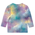 thumbnail image 4 of Unisex Kids Loose Fit Round Neck Blouses for Girls Dressy Casual Tunic Tops 3/4 Sleeve Summer Fashion Shirts Fading Starry Sky Printed Spring Tops Lightweight Basic T-Shirts, 4 of 5