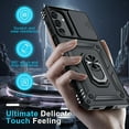 thumbnail image 5 of KOMI Compatible with Samsung Galaxy A16 5G Case Built in Slide Camera Lens Cover+Screen Protector+Finger Ring Holder Kickstand,Heavy Duty Shockproof Full Body Phone Cover,2025 Black, 5 of 5