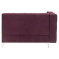 thumbnail image 4 of Acme Furniture Contemporary Velvet Nailhead Trim L Shaped Sectional Sofa Set Burgundy, 4 of 9
