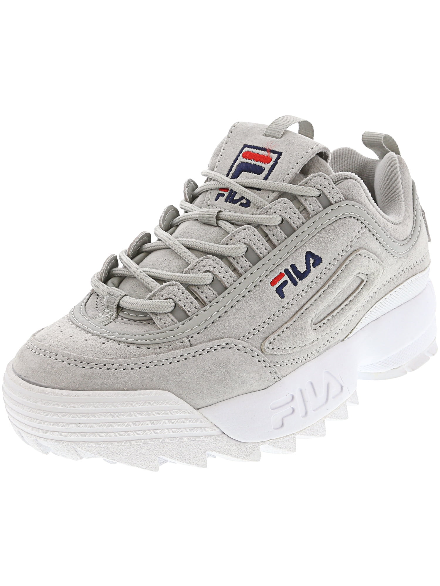 Fila Women?s Disruptor II Premium Suede Running Shoe - 7M - Grey / Grey ...