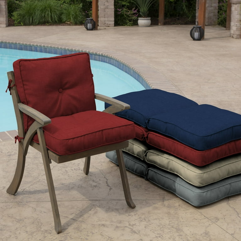 Arden Selections Outdoor Plush Classic Tufted Blowfill Dining Chair Cushion 20 x 21 Water Repellent Fade Resistant Tufted Cushion for Dining