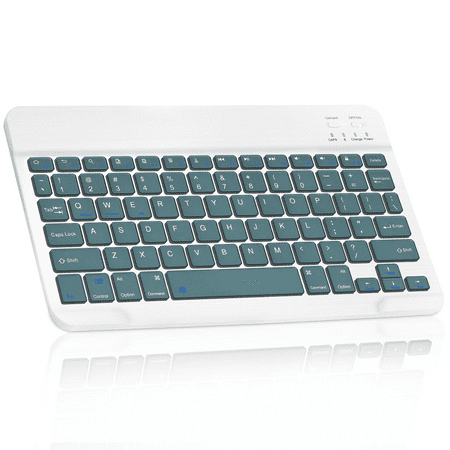 Ultra-Slim Bluetooth rechargeable Keyboard for TCL 20E and all Bluetooth Enabled iPads, iPhones, Android Tablets, Smartphones, Windows pc -Pine Green