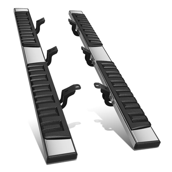 DNA Motoring 6.75 Inch Flat Running Boards Compatible with Toyota Tundra Crew Max 2007-2021, Stainless Steel Side Steps Nerf Rails Bars