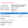 thumbnail image 2 of Spark Plug Wire Set - Compatible with 1985 - 1991 Chevy Corvette 1986 1987 1988 1989 1990, 2 of 2