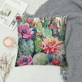thumbnail image 2 of GOSMITH  Throw Pillow Covers Boho Watercolor Cactus Flowers Twigs Feathers Arrows Green Leaves Decorative Pillow Cover for Pillows Couch Sofa Bed, 2 of 5