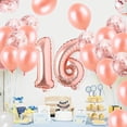thumbnail image 2 of Set de decoración para fiestas de 16 cumpleaños con globos de oro rosa, 2 of 2