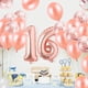 thumbnail image 2 of Set de decoración para fiestas de 16 cumpleaños con globos de oro rosa, 2 of 2