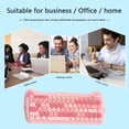 thumbnail image 4 of Cut CatJuego de teclado ergonómico inalámbrico para niñas combo de ratón Likrtyny y teclado de colores pastel mezclados 24G ideal para regalo, 4 of 7