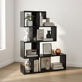 thumbnail image 3 of Demi Bonn 5-Tier S-Shaped Bookshelf Geometric Z-Shelf Bookcase with Open Cubes, Black, 3 of 7