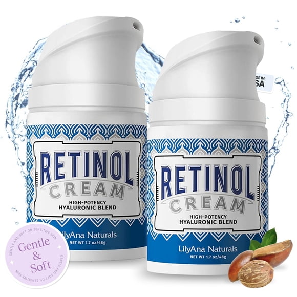 Crema hidratante con retinol Lilyana Naturals, 50 ml, paquete de 2