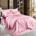 thumbnail image 2 of Silk Luxury Satin Sheets Set with Fitted Sheet 16 Inch Deep Pocket,Bed Sheet Set for Living Room, 2 of 4