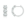 thumbnail image 4 of Angara Round Lab-Grown Diamond Hoop Earrings for Women in 14K White Gold - April Birthstone Jewelry | 2.1ct Lab Created Diamond Hoops, 4 of 7