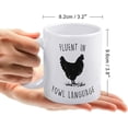 thumbnail image 2 of Funny Mugs Fluent In Fowl Language 11 Oz White Tea Mugs Ceramic Coffee Cup Coworker Office Gifts, 2 of 3