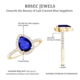 thumbnail image 6 of Rosec Jewels Lab Grown Blue Sapphire Teardrop Engagement Ring with Halo (1.6 Carat) Blue Sapphire Diamond Ring - AAAA Grade, 14K Yellow Gold, US 5.00, 6 of 7