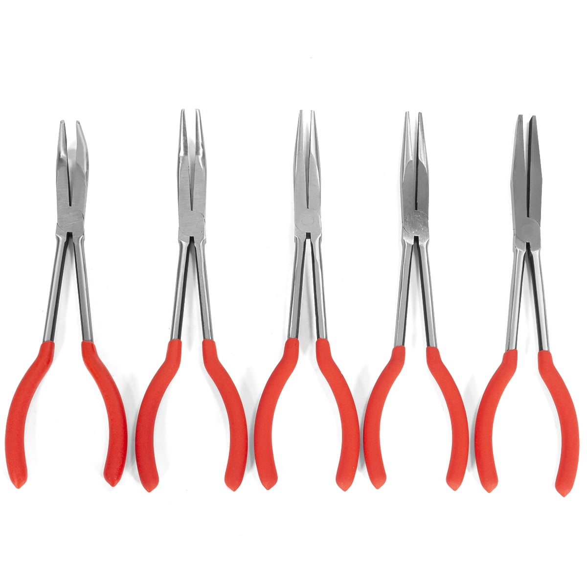 XtremepowerUS 9PC 11" Long Reach Professional Plier Set, With Pouch, For Narrow & Limited Spaces
