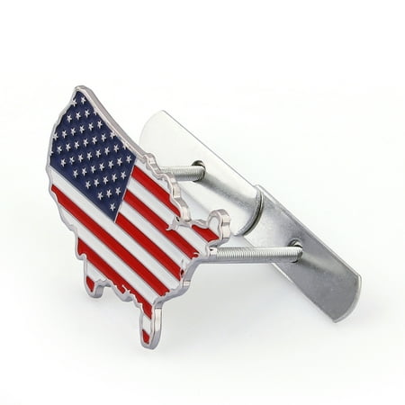 Areyourshop 3D Metal Front Grille Grill Badge Emblem Decals Hood Car Flag USA United States