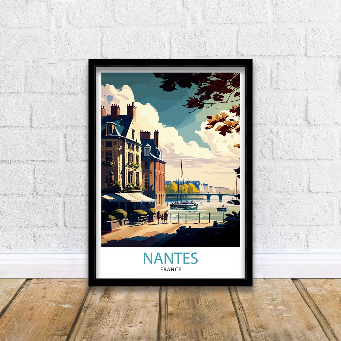 Nantes France Travel Illustration Poster Office Living Room And Gallery Wall Decor