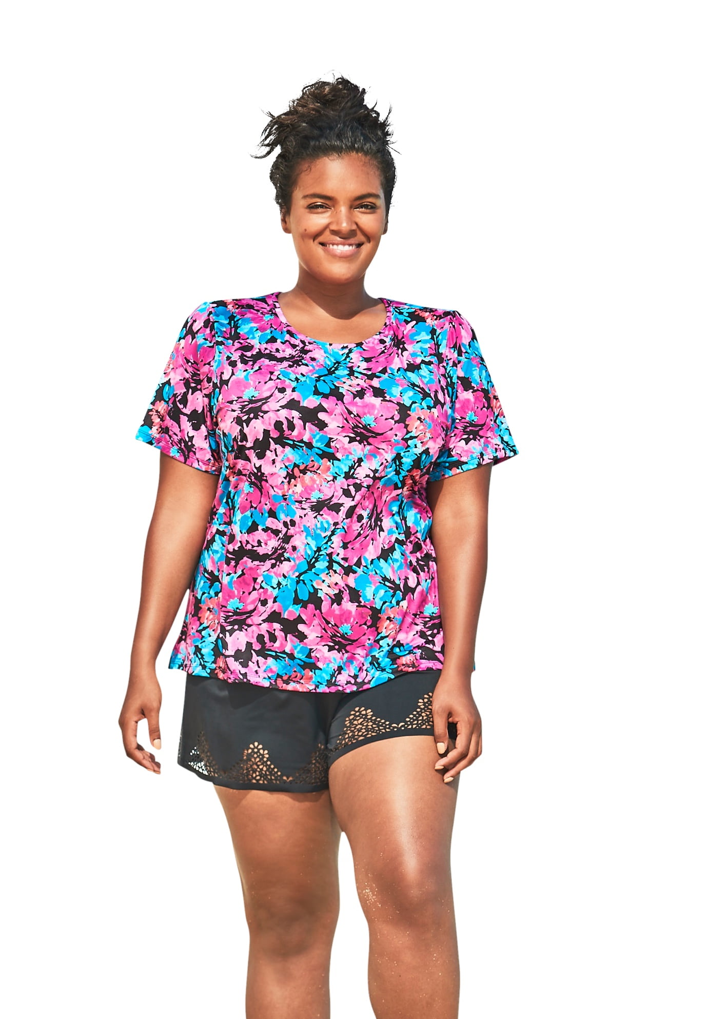 Swim 365 - Swim 365 Women's Plus Size The Swim Tee Rash Guard - Walmart.com - Walmart.com