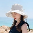 thumbnail image 2 of Riforla Women Large Size Casual Fashion Sun Hat Light Proof Heat Insulating Breathable Sun Hat Summer Hats Beige, 2 of 4