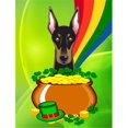 thumbnail image 1 of Doberman St. Patricks Jour Toile Maison Drapeau, 1 of 1