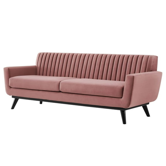 Tufted Sofa, Velvet, Pink, Modern Contemporary Urban Design, Living Lounge Room Hotel Lobby Hospitality