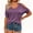 Purple, variant on Crew Neck Women Solid Color Casual Cold Shoulder Tops Off Shoulder Summer T-shirt