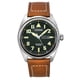 thumbnail image 1 of Citizen Eco-Drive Super Titanium Leather Strap Green Dial BM8560-11X 100M Men's Watch, 1 of 2
