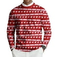 thumbnail image 2 of LWavelet Men's Black Rose & Gold Heart Sweater - Luxe Design, Go-To Pick for Romantic Occasions & Casual Gatherings Hot Pink S, 2 of 6