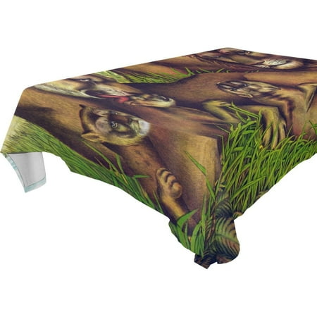 

POPCreation Lion Family Tablecloth 52x70 inches