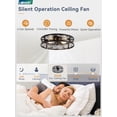 thumbnail image 3 of Ventilador de techo LEDIARY de 23 pulgadas con jaula, montaje empotrado, negro, 6 velocidades, 3 of 9