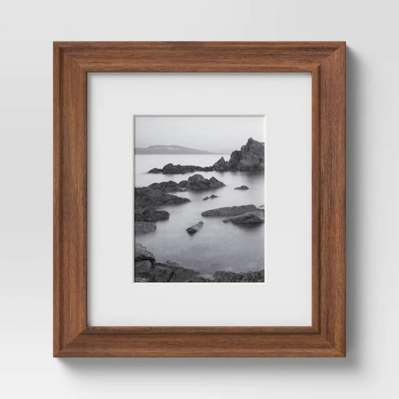 16" x 20" Matted to 11" x 14" Wood Wall Frame Midtone