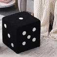 thumbnail image 3 of Foot Stool Soft Comfortable Simple Warm Sturdy Base Cube Stool for Home Living Room Bedroom Black 20x20x20cm, 3 of 8