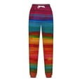 thumbnail image 5 of WXLWZYWL Women's Athletic Pants Straight Legs High Waisted Drawstring Rainbow Gradient Sweatpants Loose Lounge Workout Jogger Trouser, 5 of 5