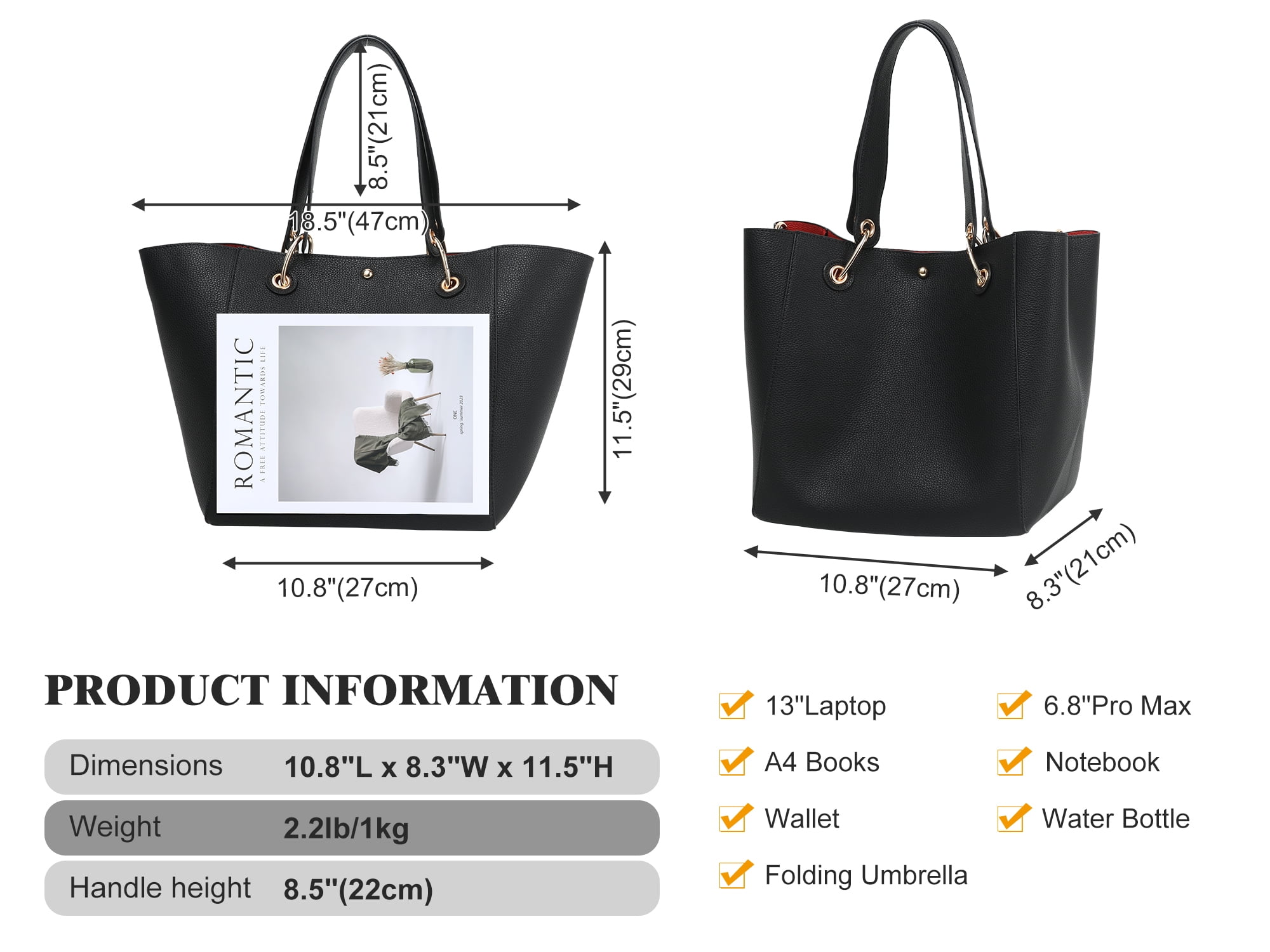 SQLP Large Work Tote Bag for Women Vegan Leather Travel Hndbags Womens Waterproof Shoulder Bag Big Crossbody Purse Commuter Bag
