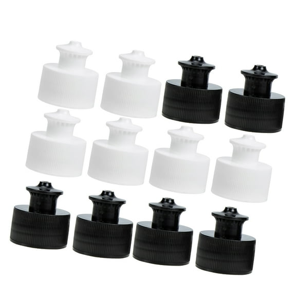 Beaupretty 20Pcs White Reusable Water Bottle Caps Bulk for Outdoor Activities with Push Pull Mechanism