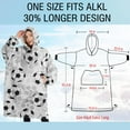 thumbnail image 4 of Oversized Wearable Blanket Hoodie,Gray Soccer Balls Pattern Sherpa Blanket Hoodie with Super Pockets,Super Warm Fuzzy Pullover for Women & Men, 4 of 6